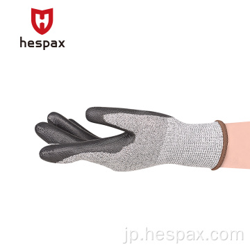 Hespaxは、耐性PUコーティングされた自動車メカニックグローブを切断します